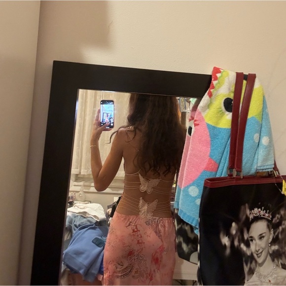 Viral Backless Butterfly TikTok dress Pink - Picture 5 of 5